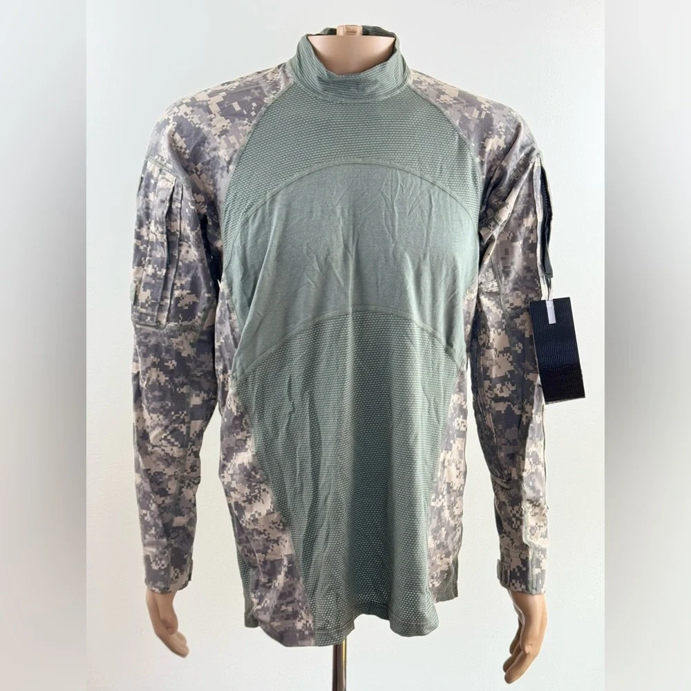 Massif US Army Combat Shirt Men Large, Digital Camo, Flame Resistant, Stretch - Picture 1 of 16